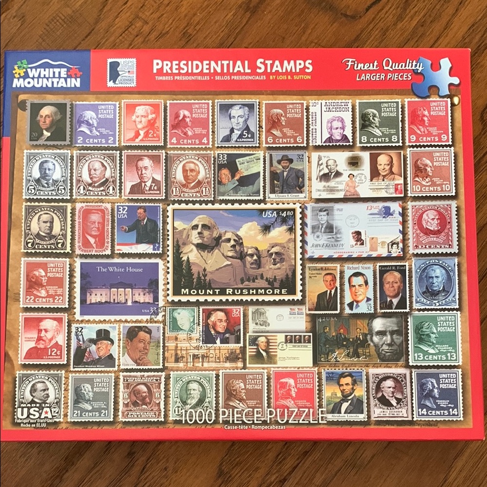 Like New 🇺🇸 White Mountain Presidential Stamps Puzzle